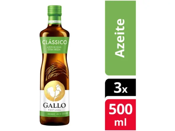 Kit Azeite de Oliva Gallo Clássico Extravirgem - 3 Unidades de 500ml Cada - Imagem 3