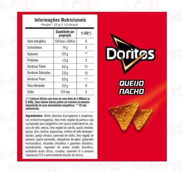 Doritos Queijo Nacho Elma Chips Gigante Kit 4 Pacotes - Imagem 3